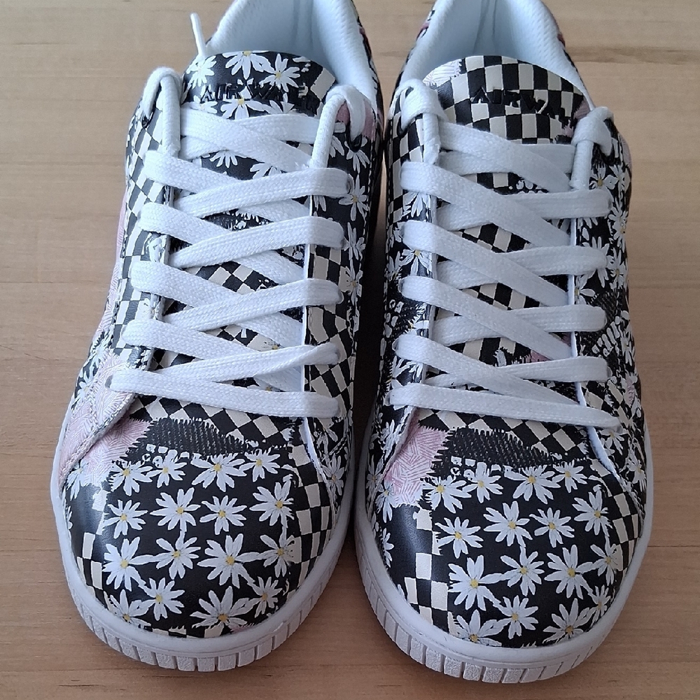 Floral Checkered Kids Sneakers